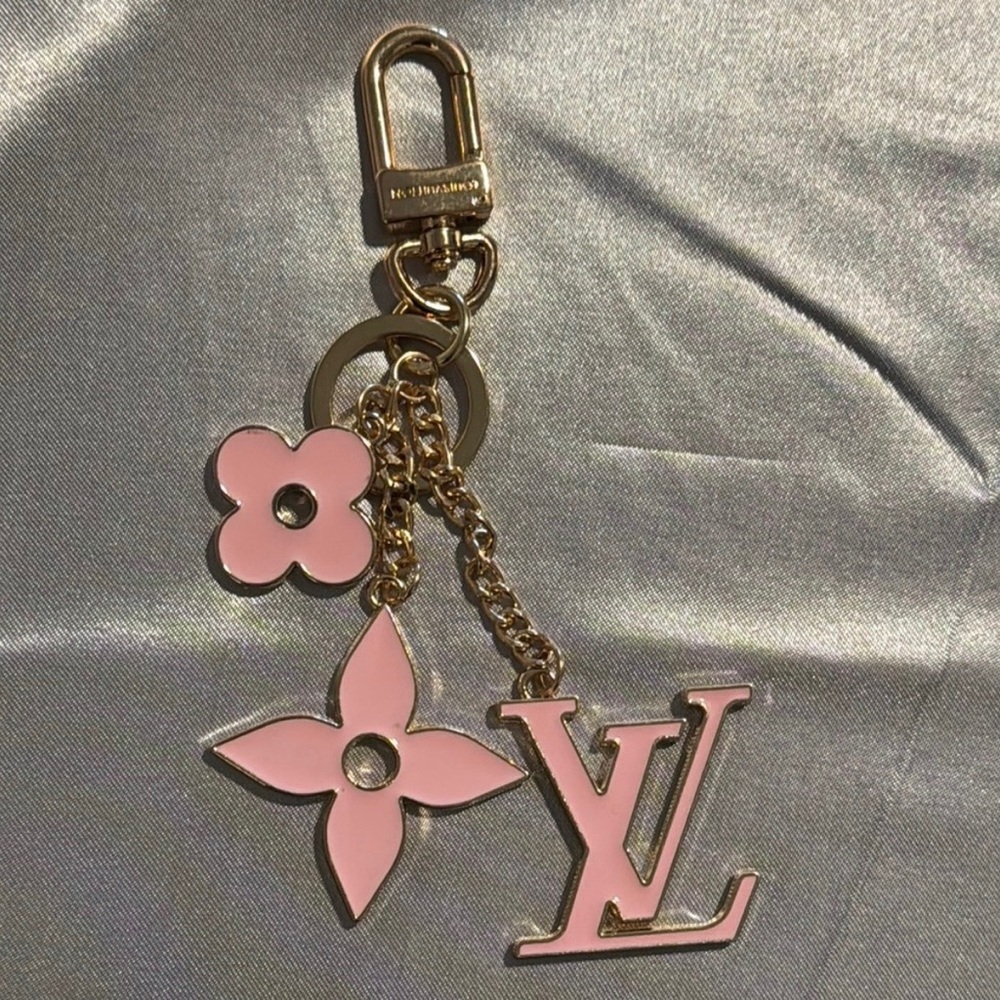 Fashion Inspired Pink and Gold Keychain/ Bag Charm